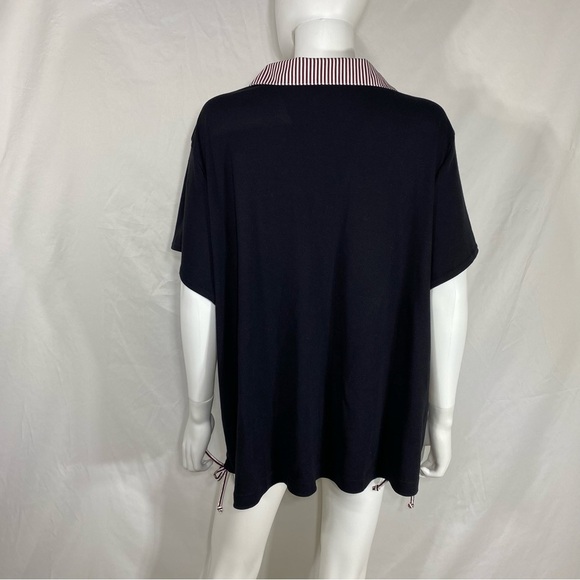 Fashion Bug Woman’s Striped Pocket & Collar Polo Shirt - Picture 6 of 7